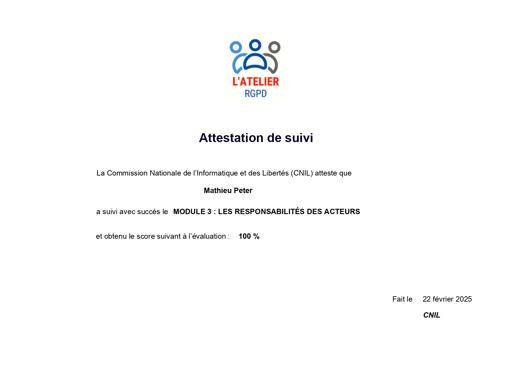 Certificat CNIL 3